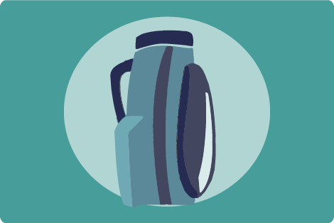 sac de golf bleu et vert