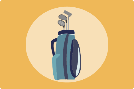 Clubs de golf dans un sac de golf
