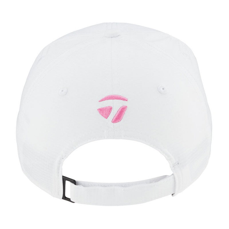 casquette de golf femme blanche et rose taylormade