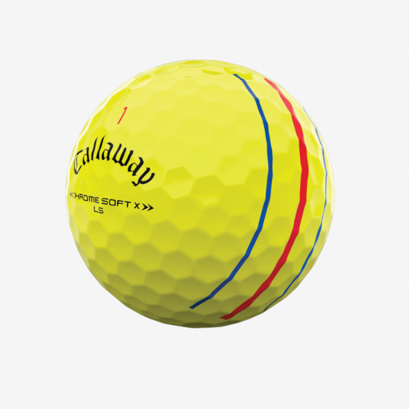 balle de golf callaway chrome soft X LS jaune triple track
