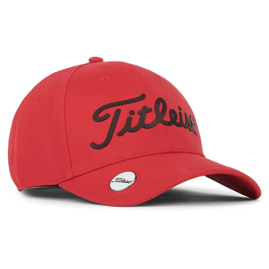 casquette de golf titleist players performance ball marker rouge noir