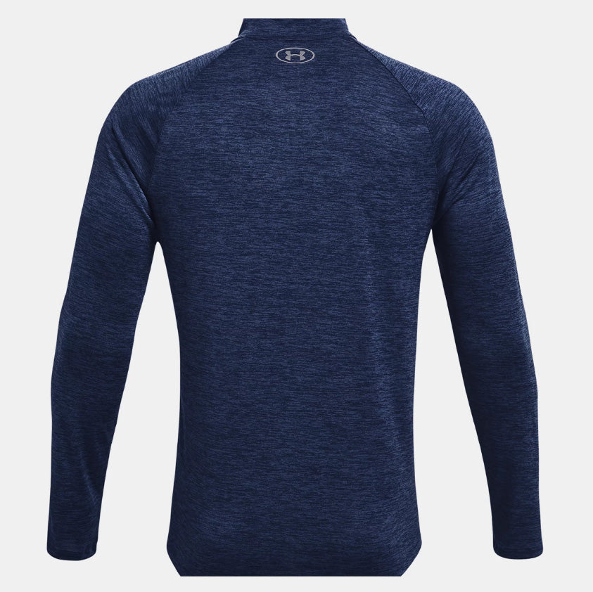 Pull léger under armour bleu avec un zip, spécial golf