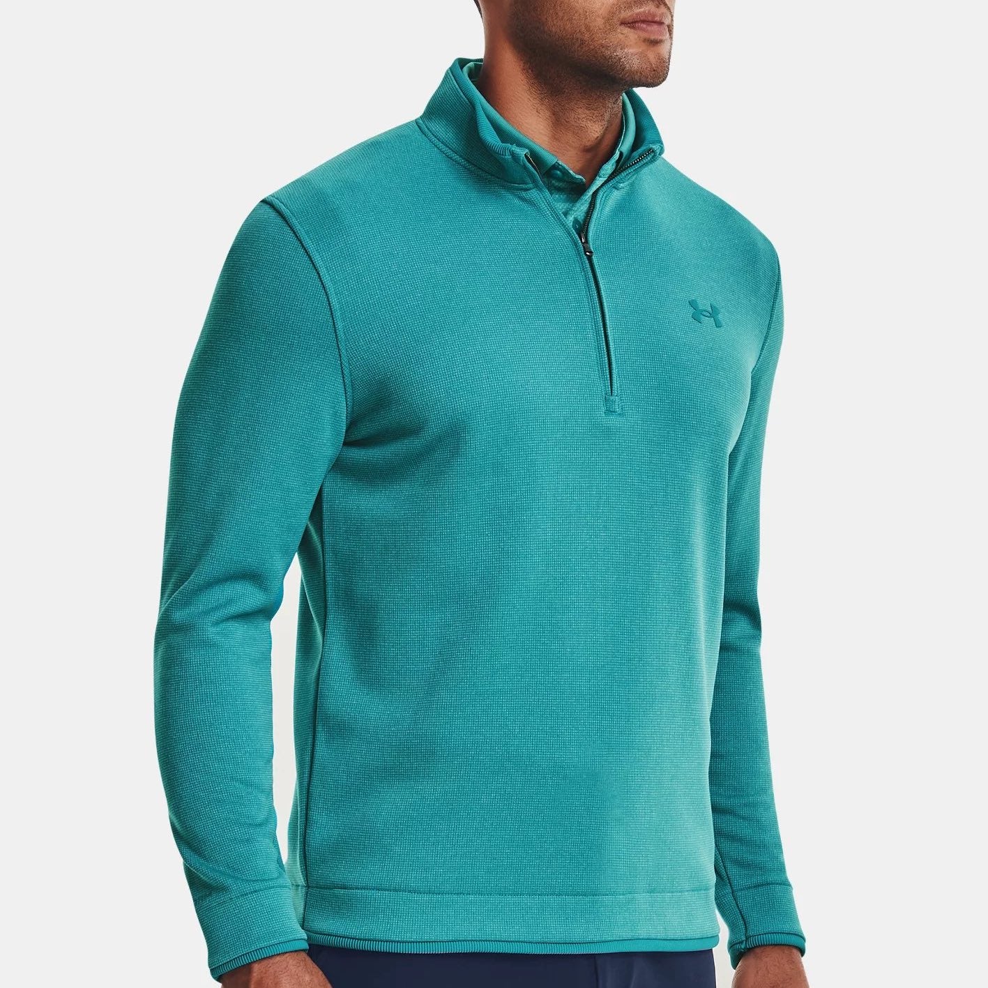 pul under armour homme storm vert d'eau chauf et déperlant