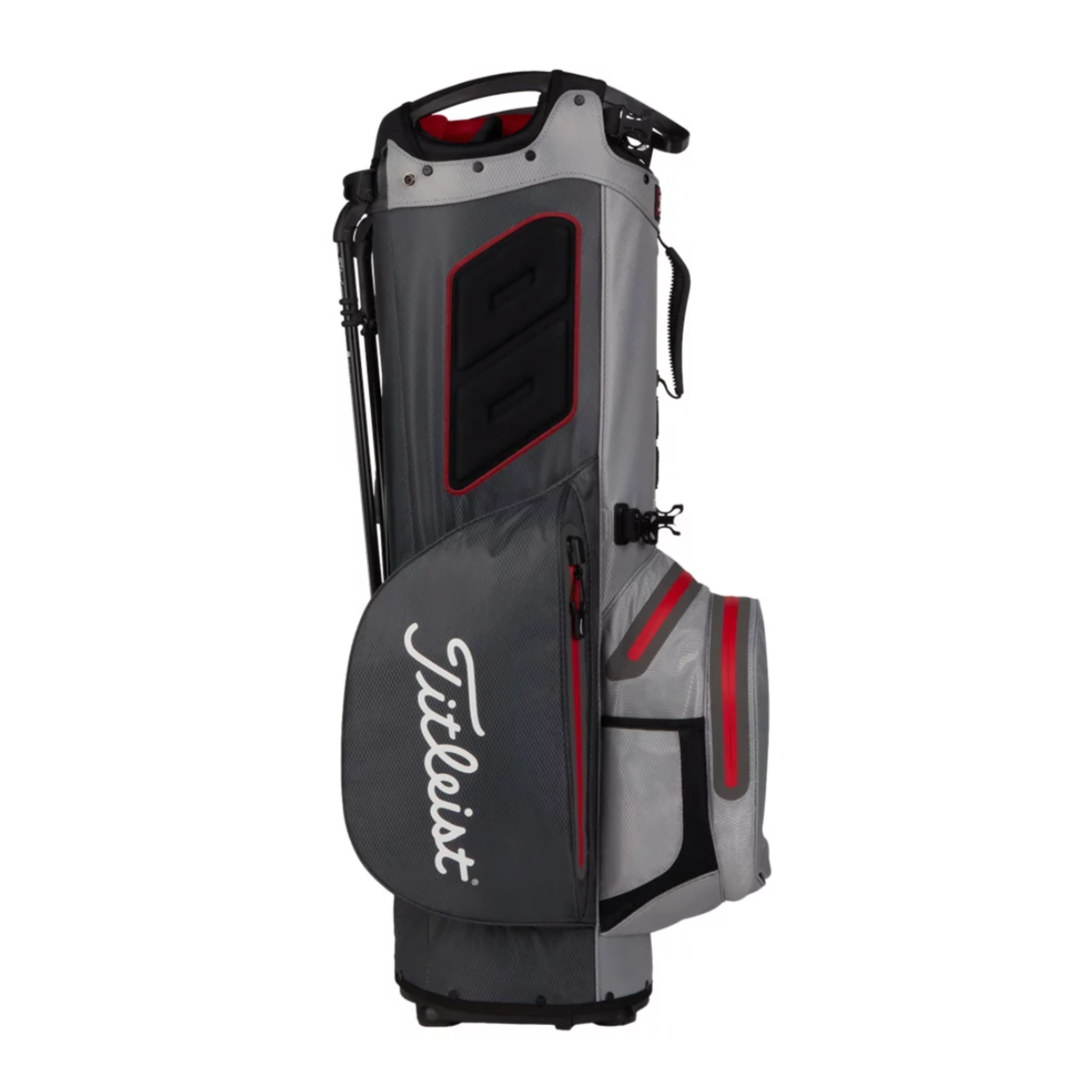sac de golf trépied titleist hybrid 14 gris noir rouge