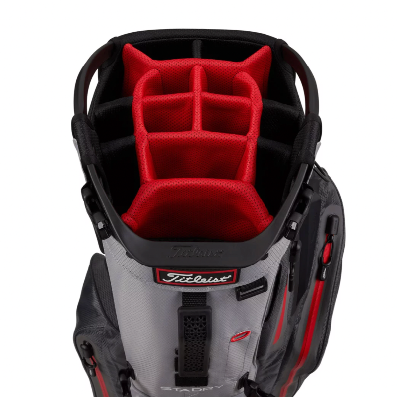 sac de golf trépied titleist hybrid 14 gris noir rouge
