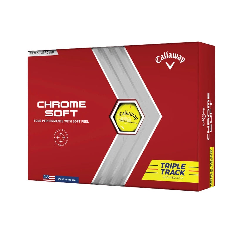 balle de golf chrome soft jaune triple track