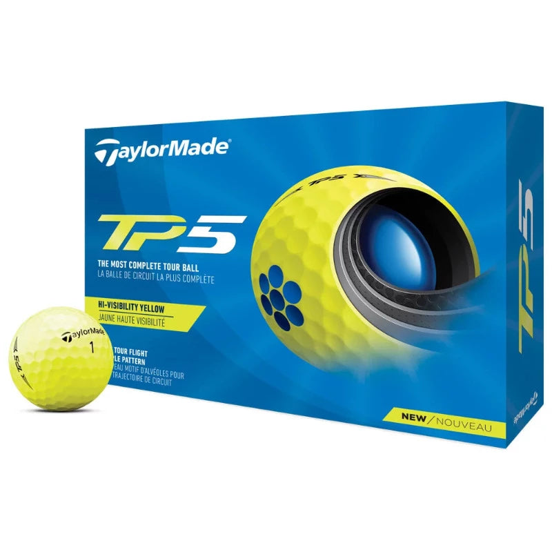 balle de golf taylormade premium TP5 jaune