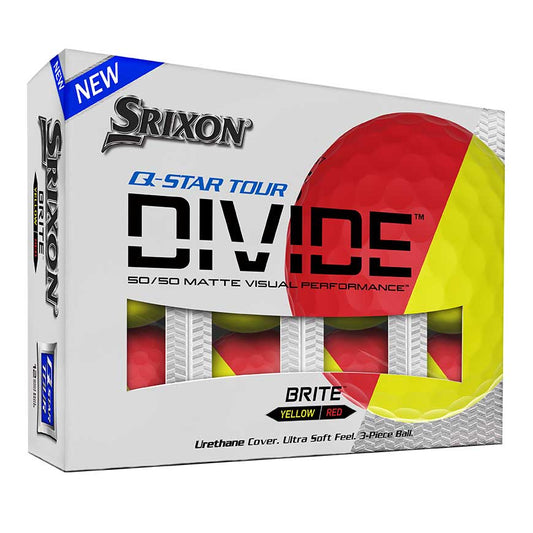 Srixon - Balles Q-Star Divide Jaune/Rouge Mat - boîte de balles