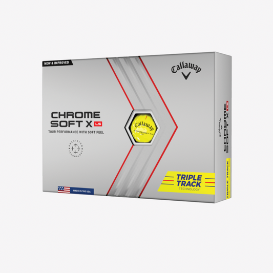 balle de golf callaway chrome soft X LS jaune triple track