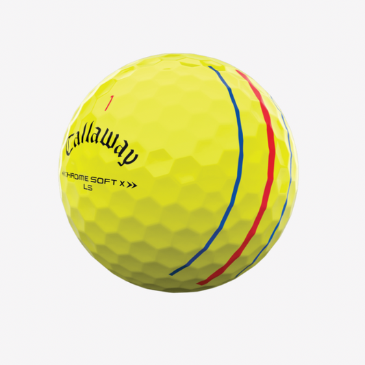 balle de golf callaway chrome soft X LS jaune triple track
