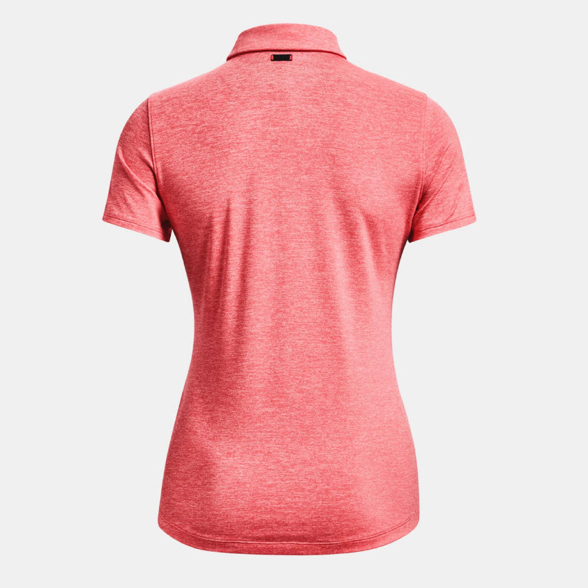 Polo de golf femme under armour à manche courte corail rose